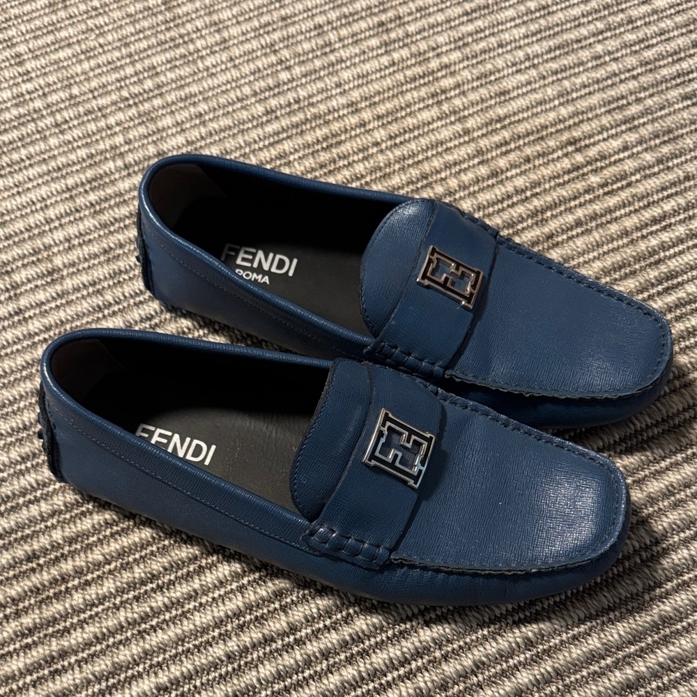 Fendi Men's Navy Slip-On Loafers (Runs Big!) - Picture 2 of 4